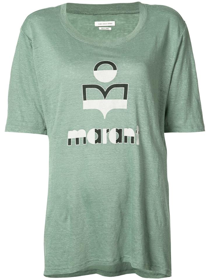 Isabel Marant Étoile - Logo T-shirt - Women - Linen/flax - L, Green, Linen/flax