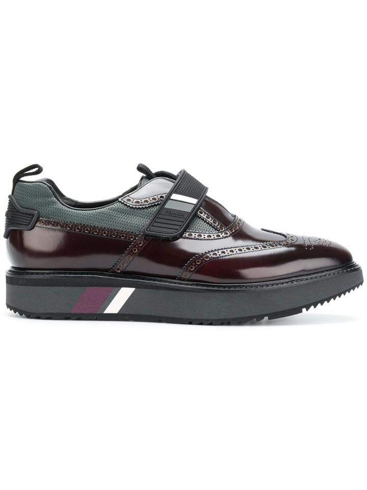 Prada Touch Strap Fastening Shoes - Pink & Purple