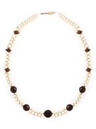 Yves Saint Laurent Vintage Bead Long Sautoir Necklace, Women's, White