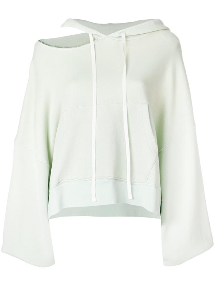 Unravel Project Flared Hooded Sweater - Green