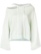 Unravel Project Flared Hooded Sweater - Green