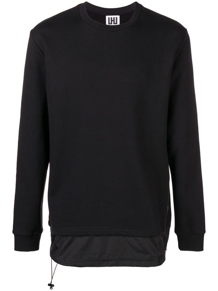 Les Hommes Layered Hem Sweatshirt - Black