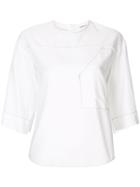 Ports Pure Contrast Stitching Top - White