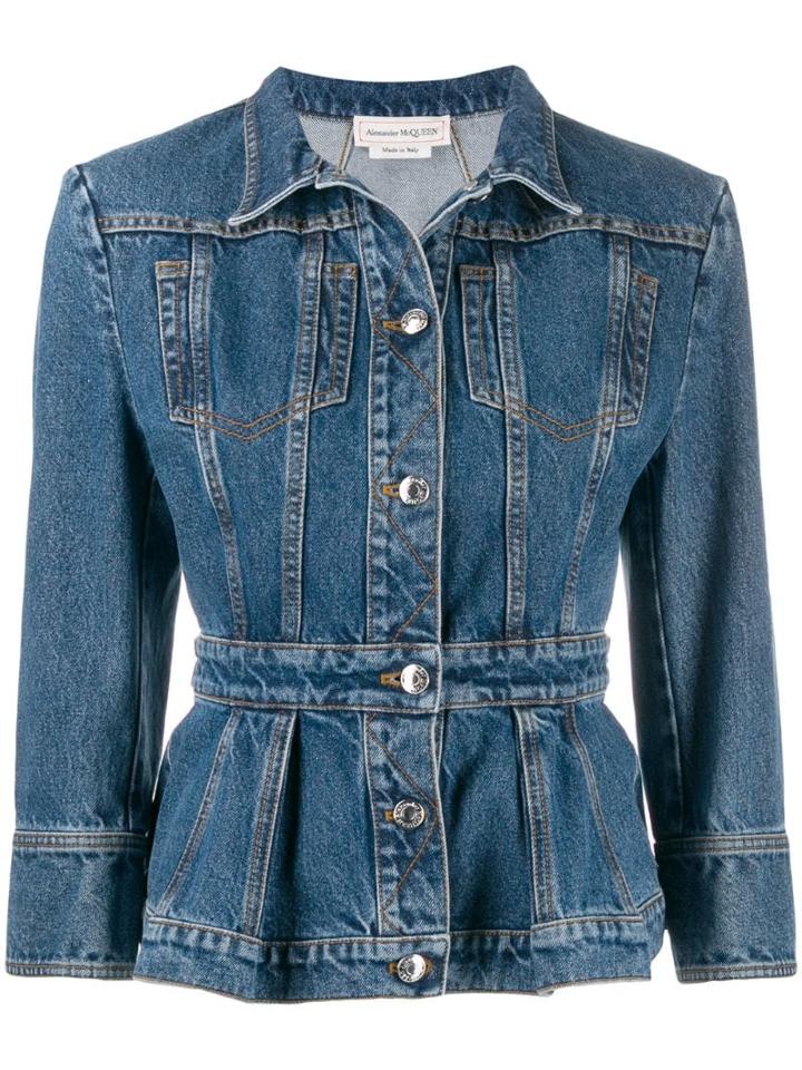 Alexander Mcqueen Fitted Denim Jacket - Blue