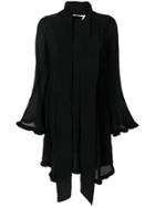 Chloé Crepe Tie Waist Handkerchief Dress - Black
