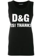 Dolce & Gabbana Slogan Print Tank Top - Black