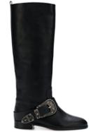 Red Valentino Red(v) Buckle Knee-length Boots - Black