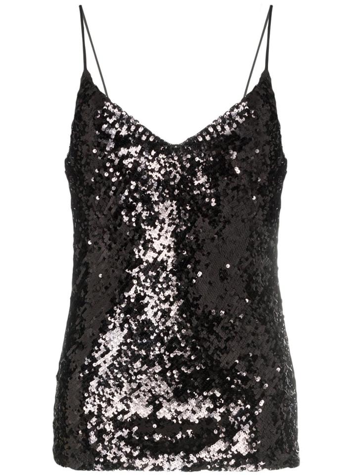 Galvan Moonlight Sequin Embellished Top - Black
