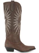 Golden Goose Deluxe Brand Embroidered Cowboy Boots - Brown