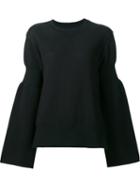 Sacai Side Zip Sweatshirt, Women's, Size: 3, Black, Cotton/nylon