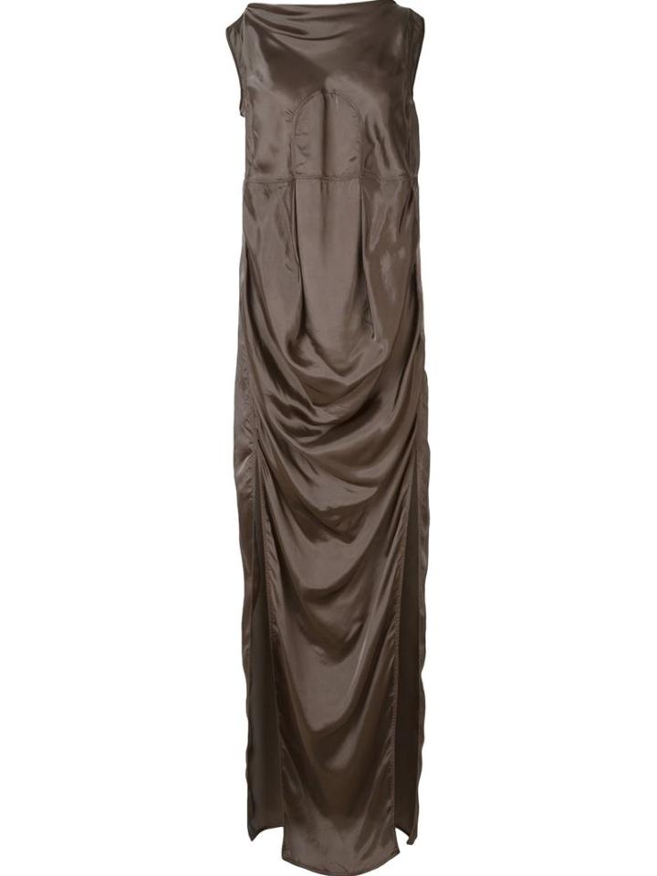 Rick Owens Draped Maxi Dress, Women's, Size: 38, Brown, Viscose/cupro