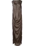 Rick Owens Draped Maxi Dress, Women's, Size: 38, Brown, Viscose/cupro