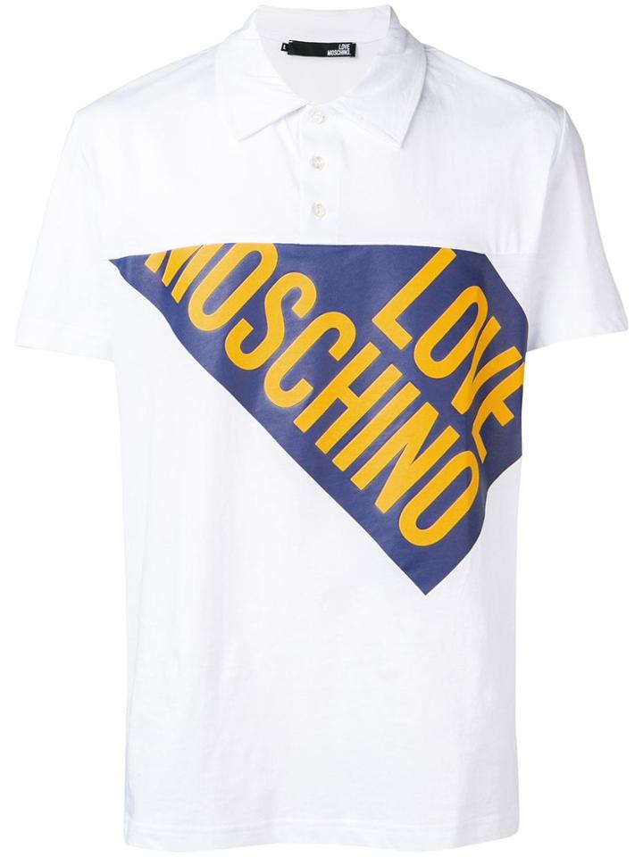 Love Moschino Logo Print Polo T-shirt - White