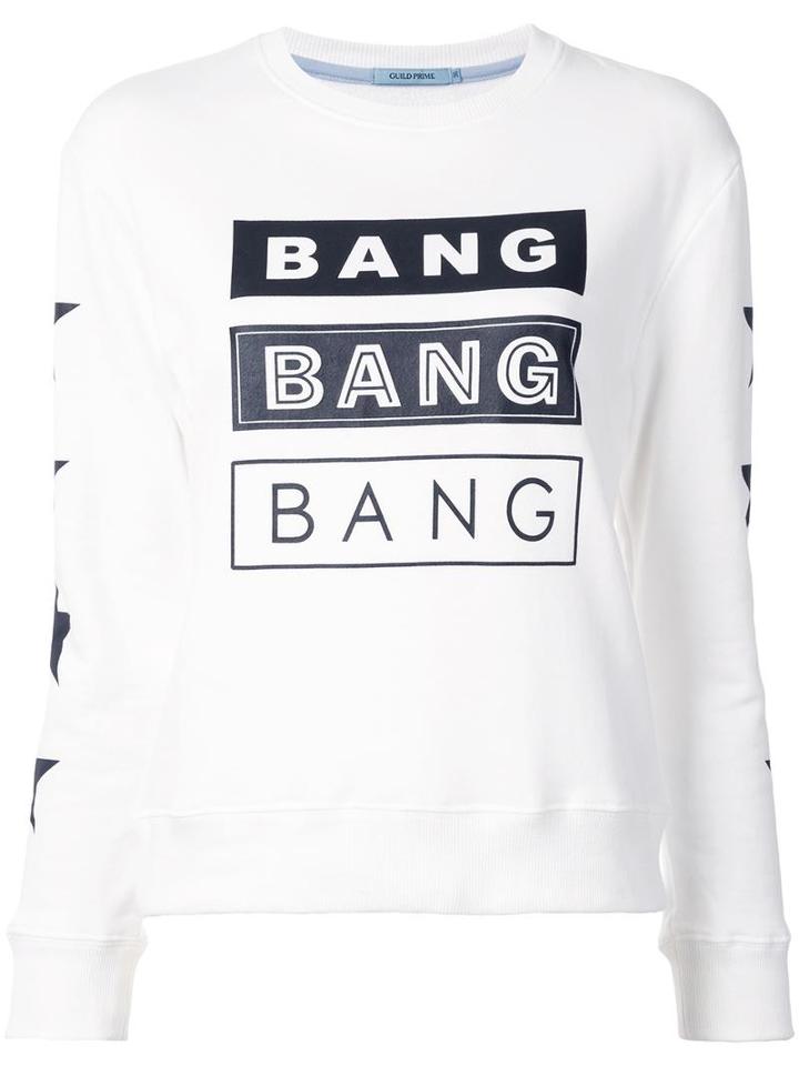 Guild Prime 'bang' Print Sweatshirt, Women's, Size: 34, White, Cotton