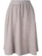 Fabiana Filippi Drawstring Waist Full Skirt, Women's, Size: 40, Nude/neutrals, Viscose/merino/cashgora/polybutylene Terephthalate (pbt)