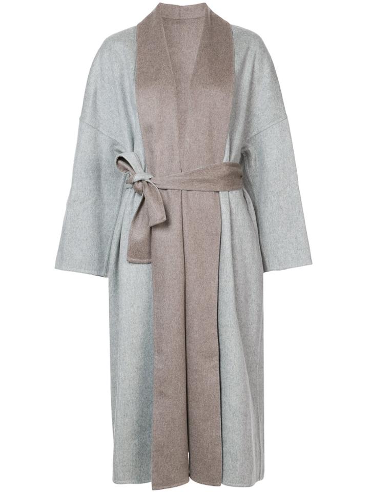 Fabiana Filippi Two-tone Belted Coat - Grey