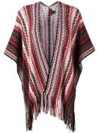 Missoni Zig-zag Fringed Knit Poncho, Women's, Wool/acrylic