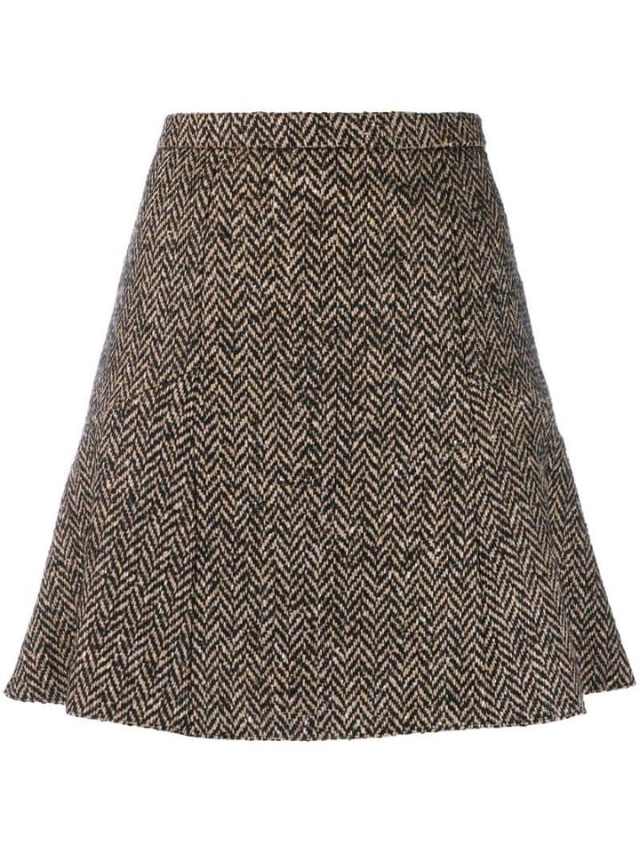 Red Valentino Tweed Flare Skirt - Neutrals