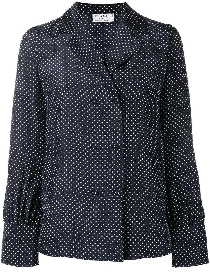 'sgt. Pepper' Polka Dot Blouse, Women's, Size: Small, Blue, Silk, Frame Denim