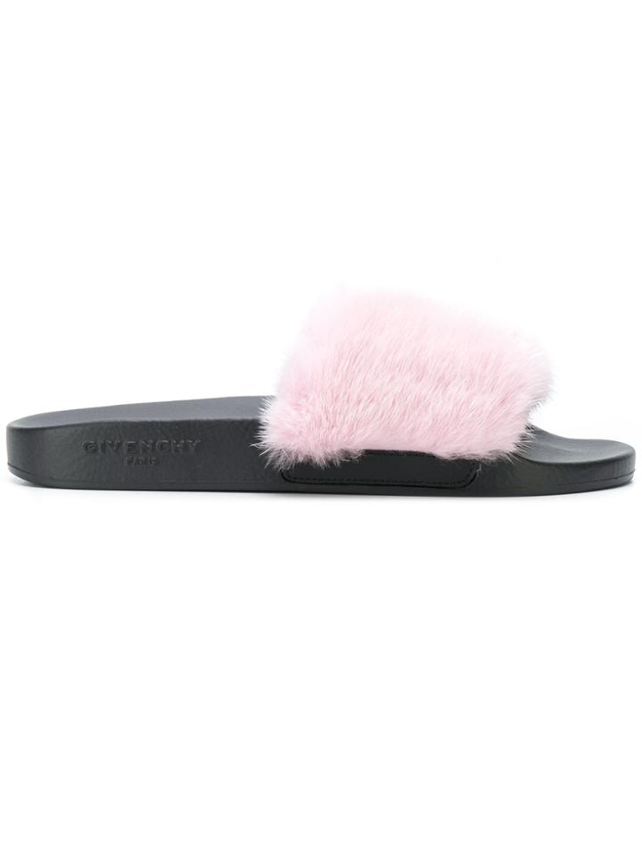 Givenchy Contrast Strap Slides - Black