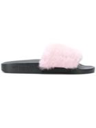 Givenchy Contrast Strap Slides - Black