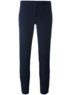 Joseph Buttoned Detail Cropped Trousers, Women's, Size: 34, Blue, Viscose/cotton/spandex/elastane/acetate