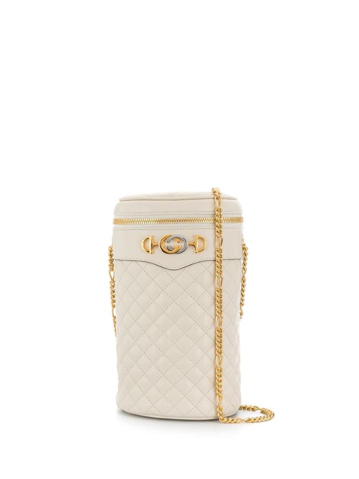 Gucci Interlocking G Horsebit Bucket Bag - White