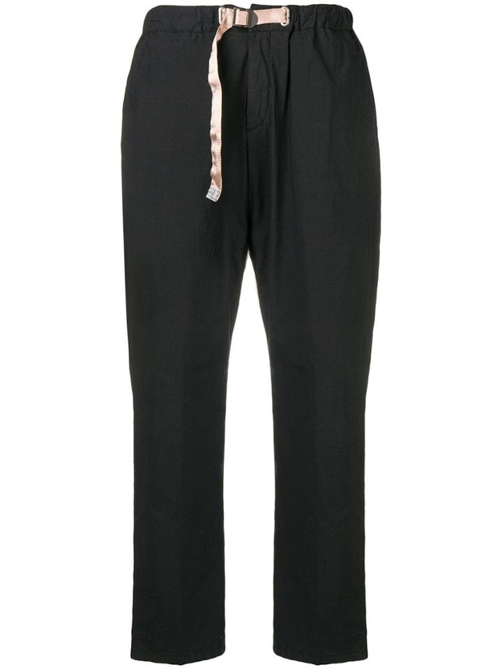 White Sand Buckle Cropped Trousers - Black