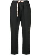 White Sand Buckle Cropped Trousers - Black