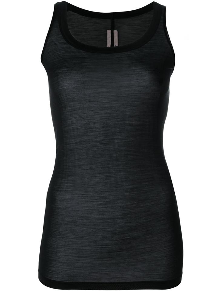 Rick Owens Slim Fit Sheer Tank Top - Black