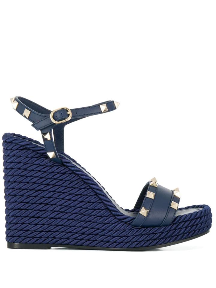 Valentino Valentino Garavani Rockstud Wedge Sandals - Blue