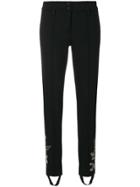 Cambio Embroidered Stirrup Track Pants - Black