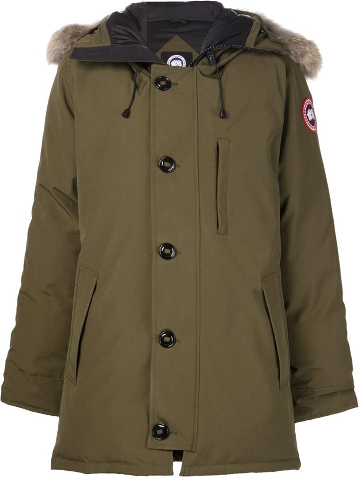 Canada Goose Padded Parka, Men's, Size: Medium, Green, Polyester/cotton/feather Down/coyote Fur