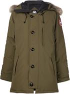 Canada Goose Padded Parka, Men's, Size: Medium, Green, Polyester/cotton/feather Down/coyote Fur