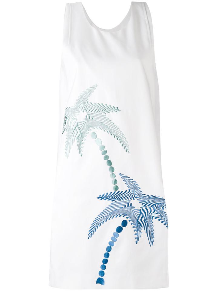Victoria Victoria Beckham - Palm Tree Dress - Women - Silk/cotton - 12, White, Silk/cotton