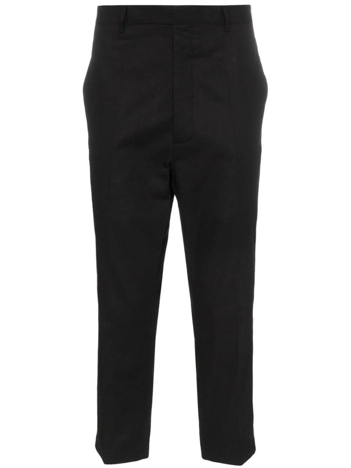 Rick Owens Rip Stop Cropped Trousers - Black