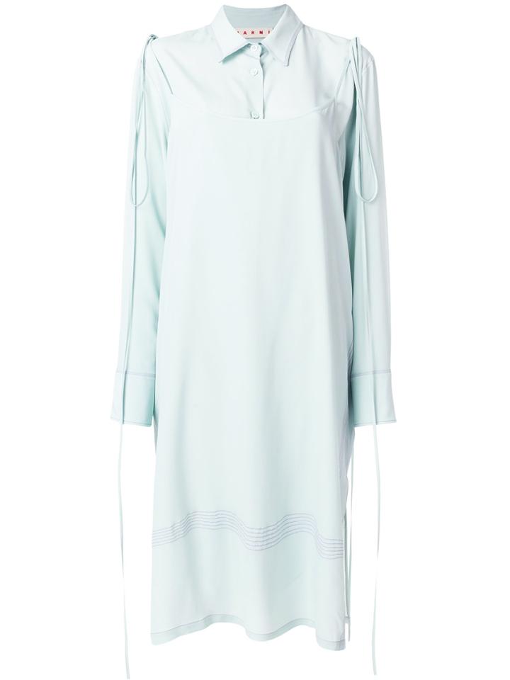 Marni Layered Shirt Dress - Green