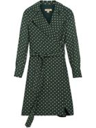 Burberry Polka-dot Wrap Dress - Green