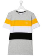 Boss Kids Teen Striped T-shirt - Grey