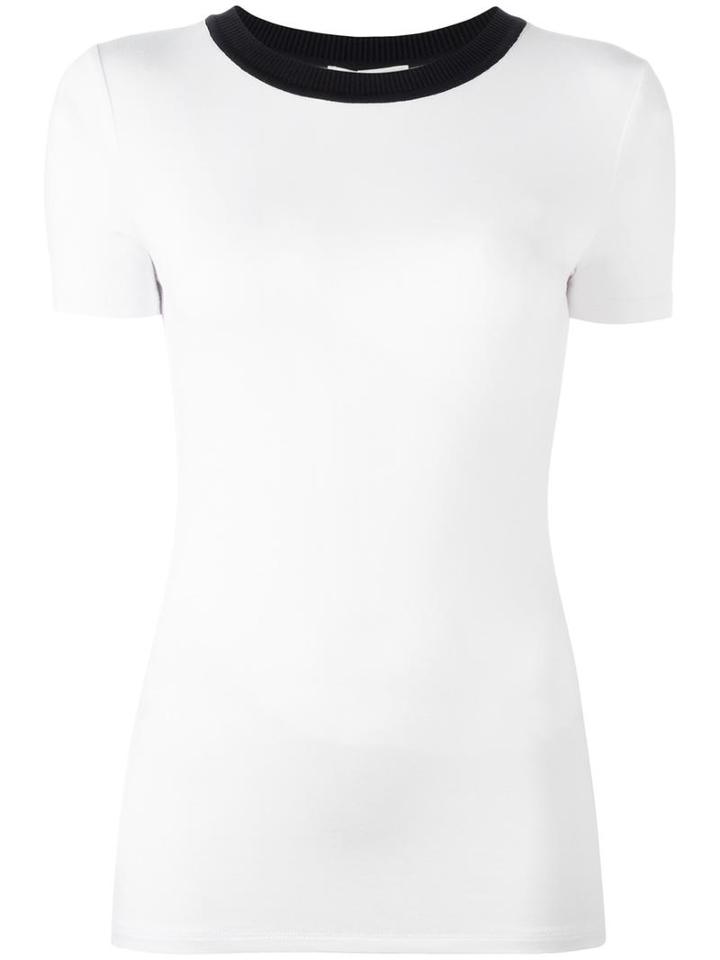Michael Michael Kors Crew Neck T-shirt, Women's, Size: Medium, White, Viscose/spandex/elastane