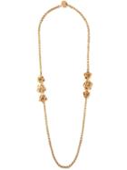 Yves Saint Laurent Vintage Flower Row Necklace, Women's, Metallic