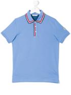 Moncler Kids Teen Contrast-trim Polo Shirt - Blue