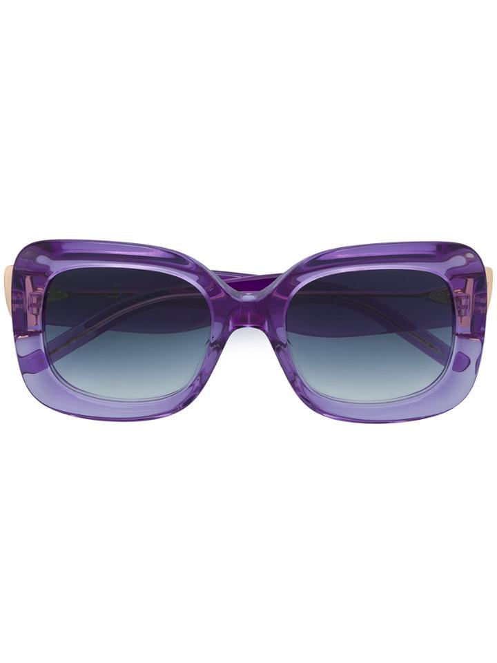 Pomellato Rectangular Frame Glasses - Pink & Purple