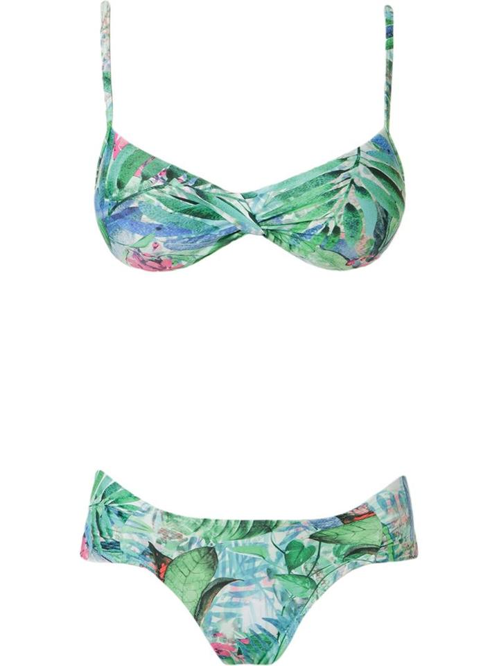 Lygia & Nanny Printed Bikini Set, Women's, Size: 46, Green, Polyamide/spandex/elastane