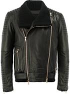 Balmain Leather Biker Jacket - Black