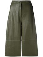 Mm6 Maison Margiela Panelled Cropped Trousers, Women's, Size: 44, Green, Viscose/polyurethane