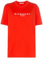 Givenchy Logo Print Regular Fit Cotton T Shirt - Red