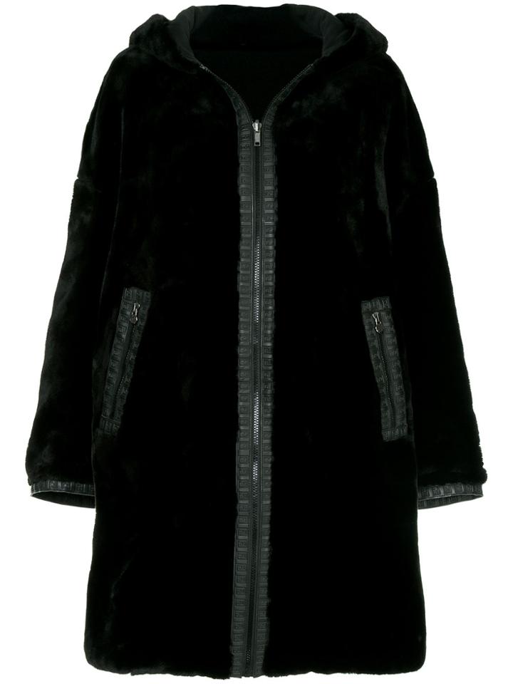 Fendi Vintage Faux Fur Coat - Black
