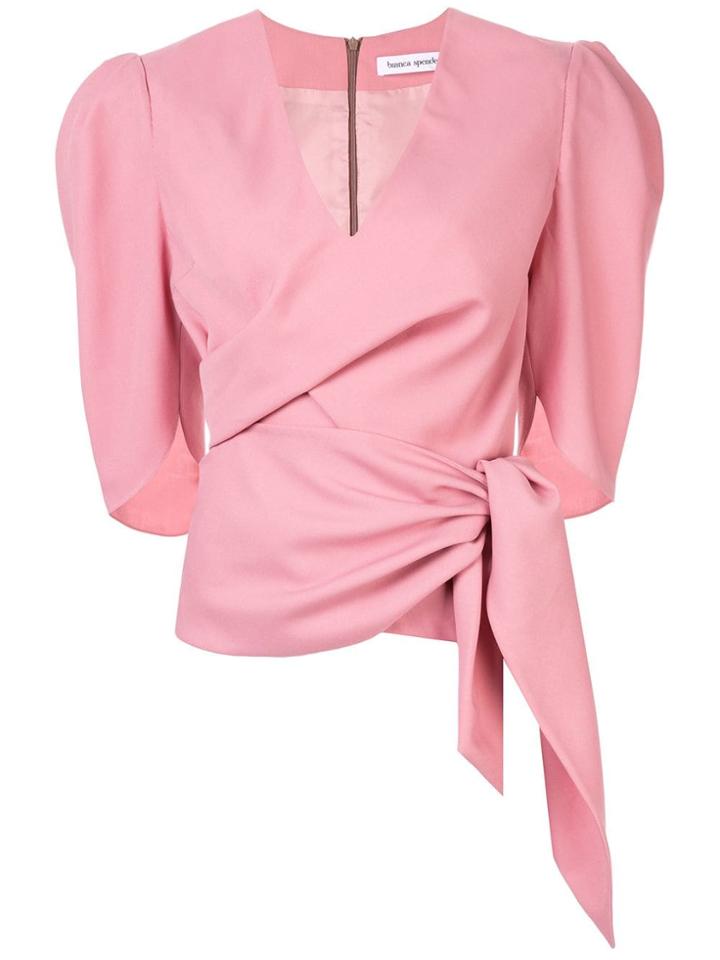 Bianca Spender Sloane Front-tie Blouse - Pink