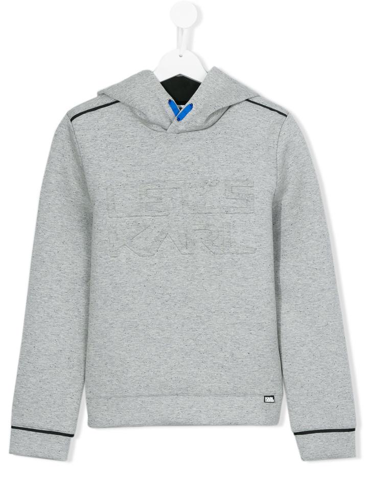 Karl Lagerfeld Kids Let's Karl Hoodie, Boy's, Size: 16 Yrs, Grey